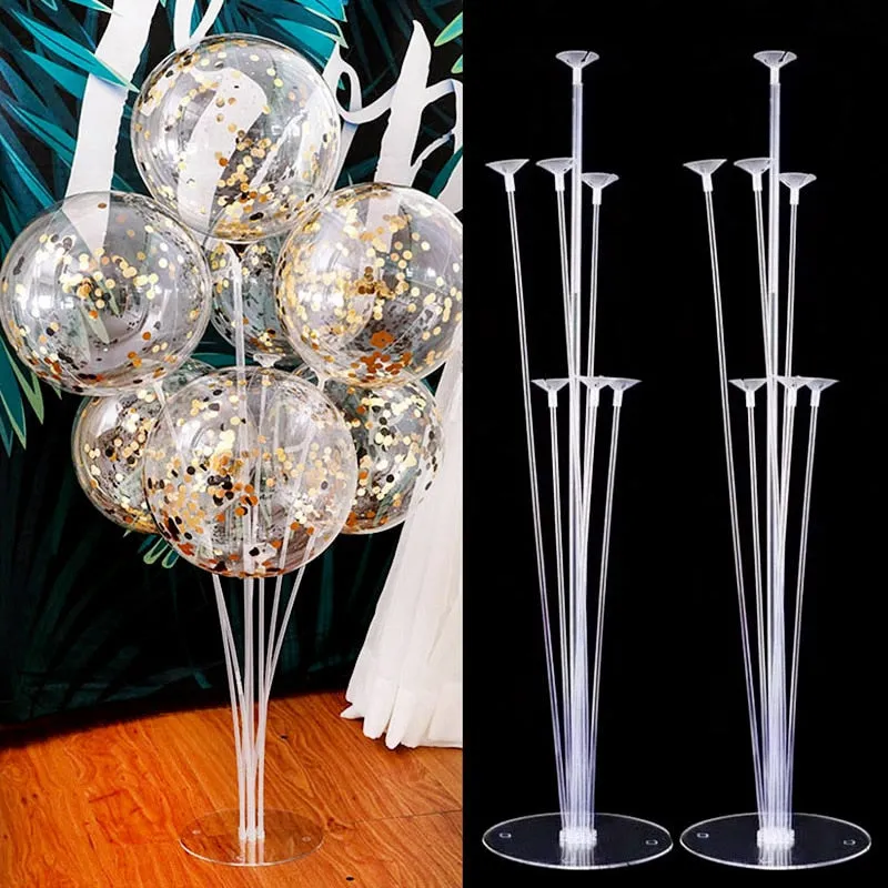 1Set 7 Tubes Balloon Stand Balloon Holder Column Confetti Balloons Baby Shower Birthday Party Wedding Xmas Decoration Supplies