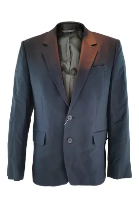 ANN DEMEULEMEESTER Black Wool Blend Single Breasted Blazer (M)
