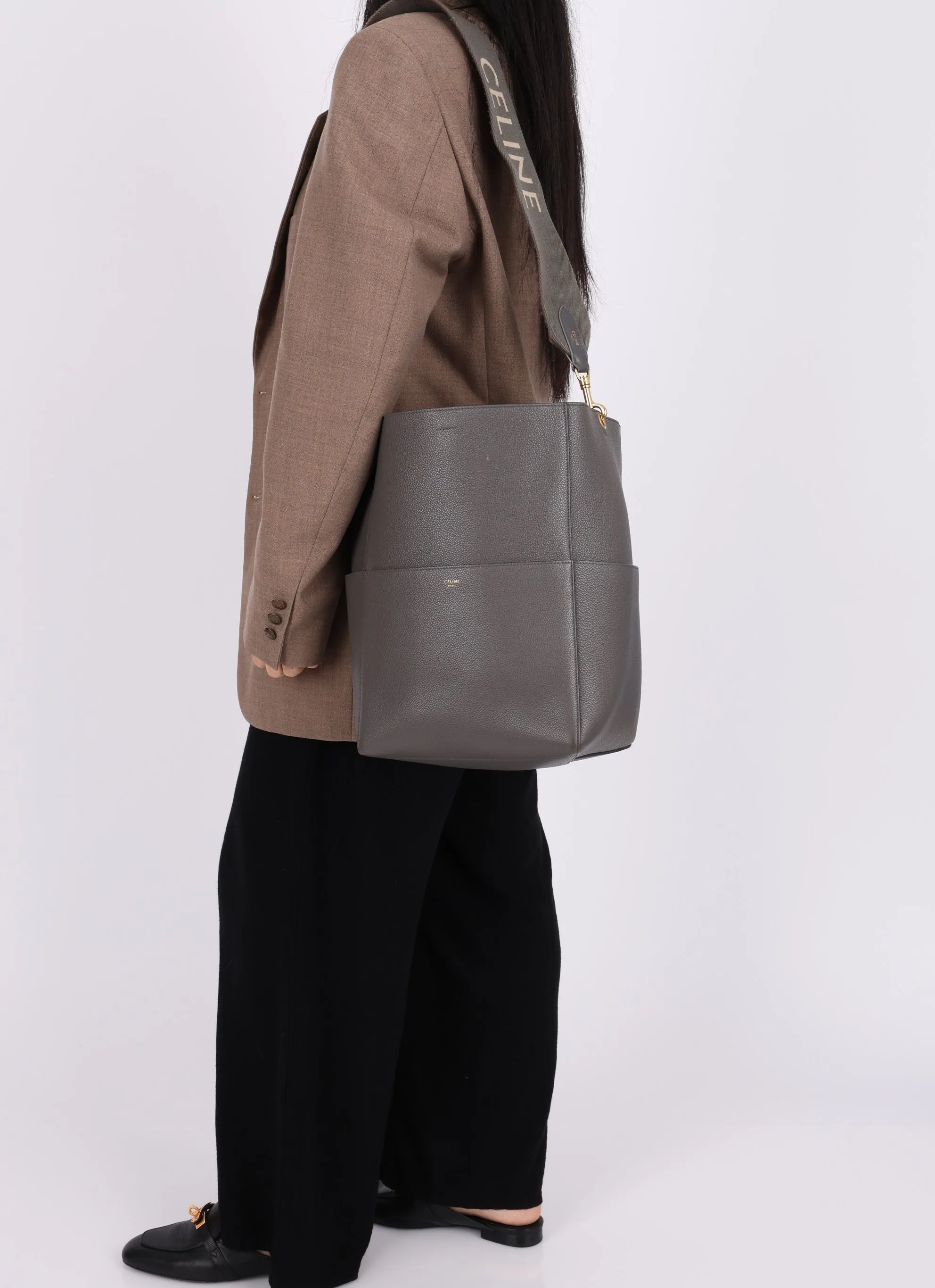 Celine Leather Medium Sangle Tote