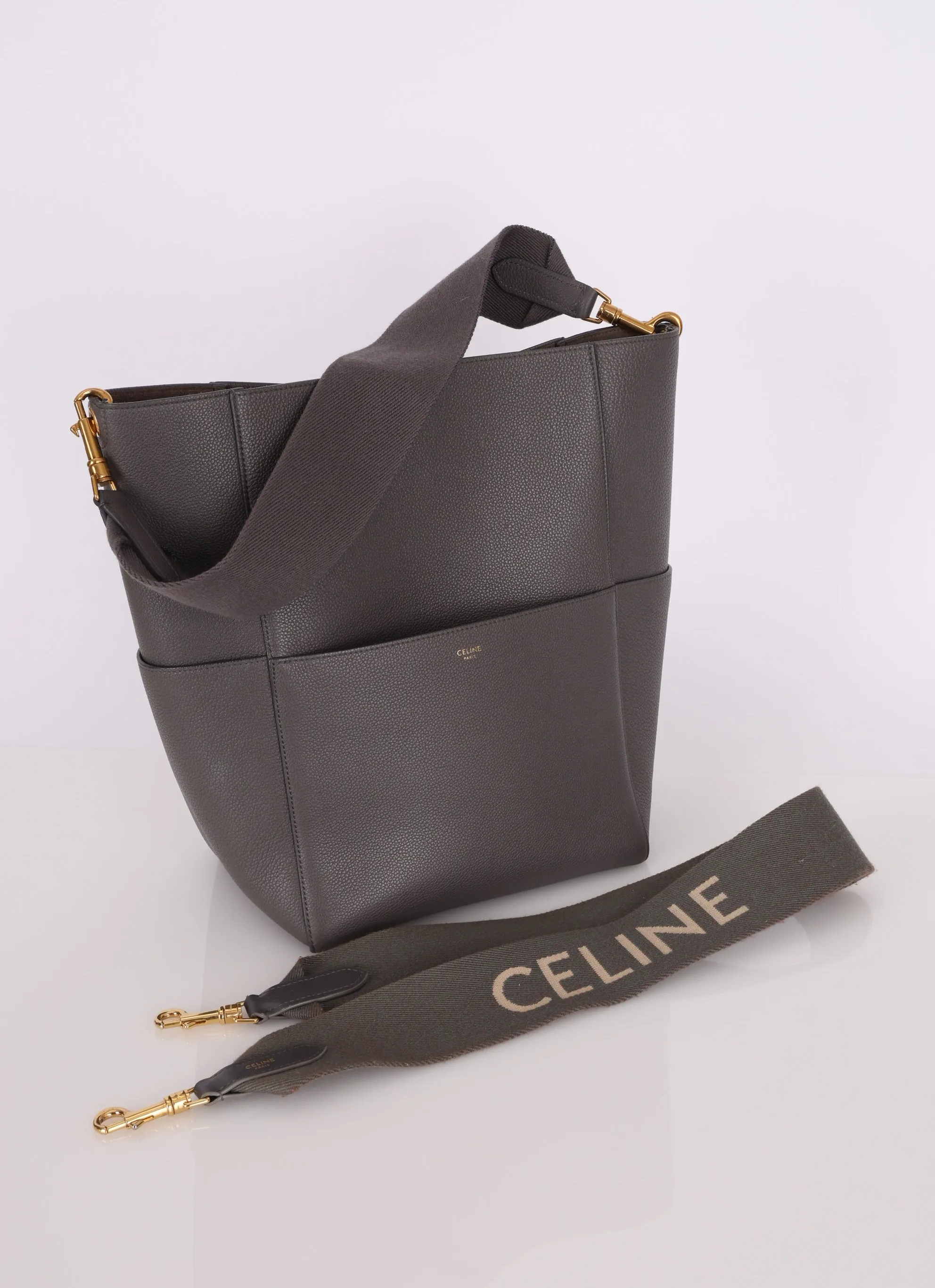 Celine Leather Medium Sangle Tote