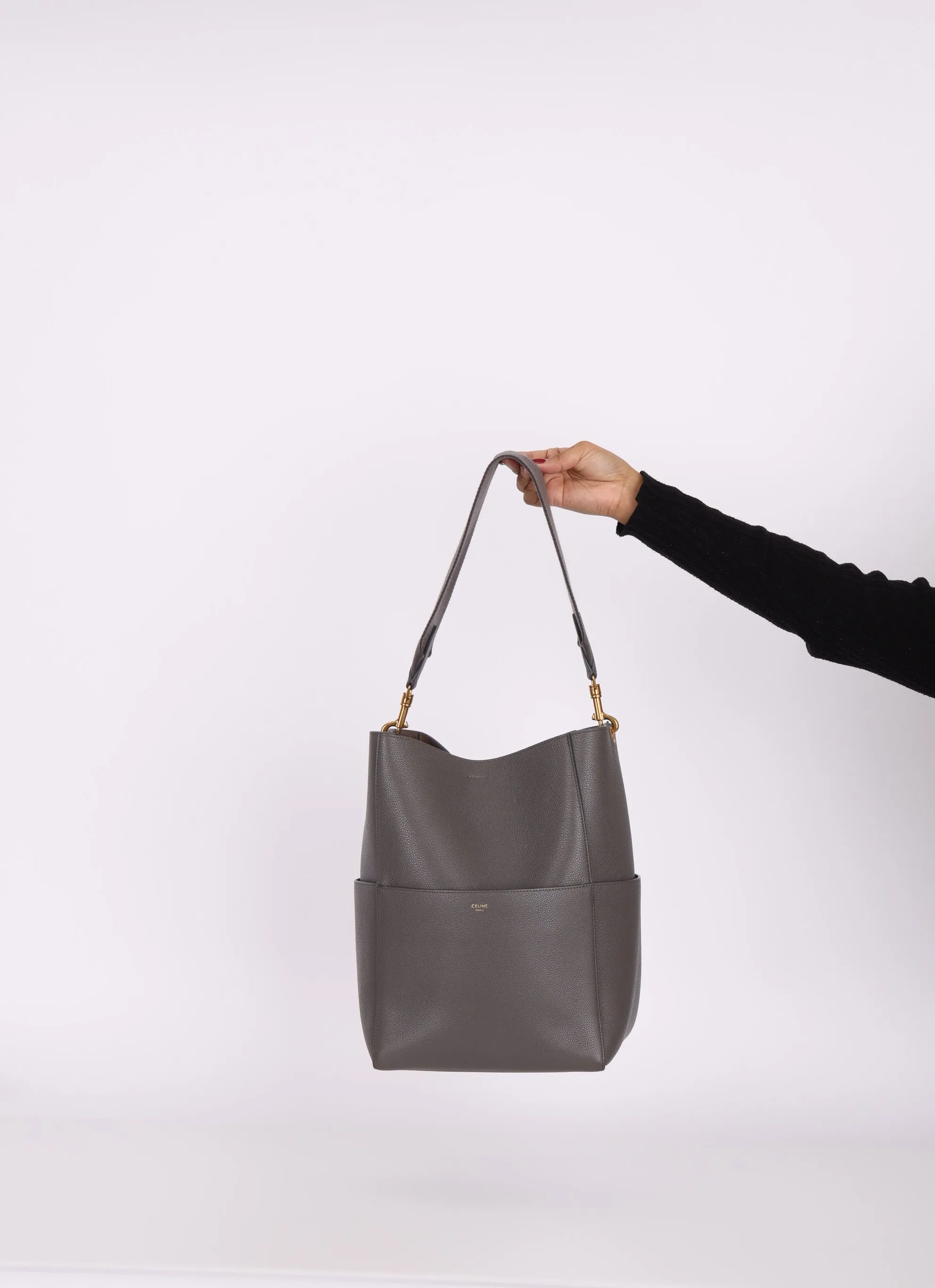 Celine Leather Medium Sangle Tote