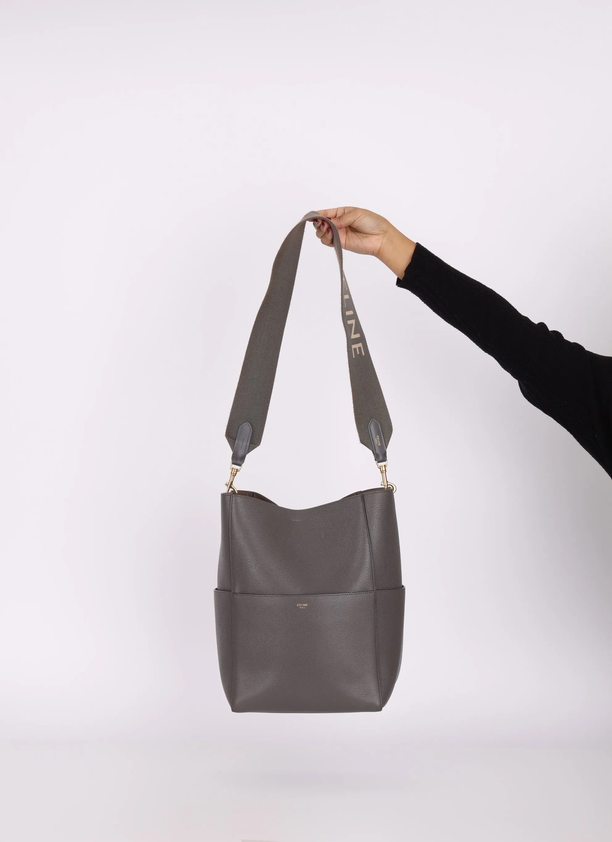 Celine Leather Medium Sangle Tote