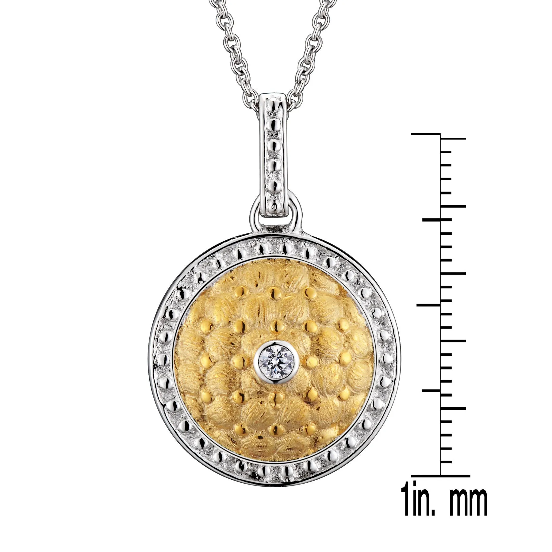Corinne Zirconia Gold-Plated Round Pendant