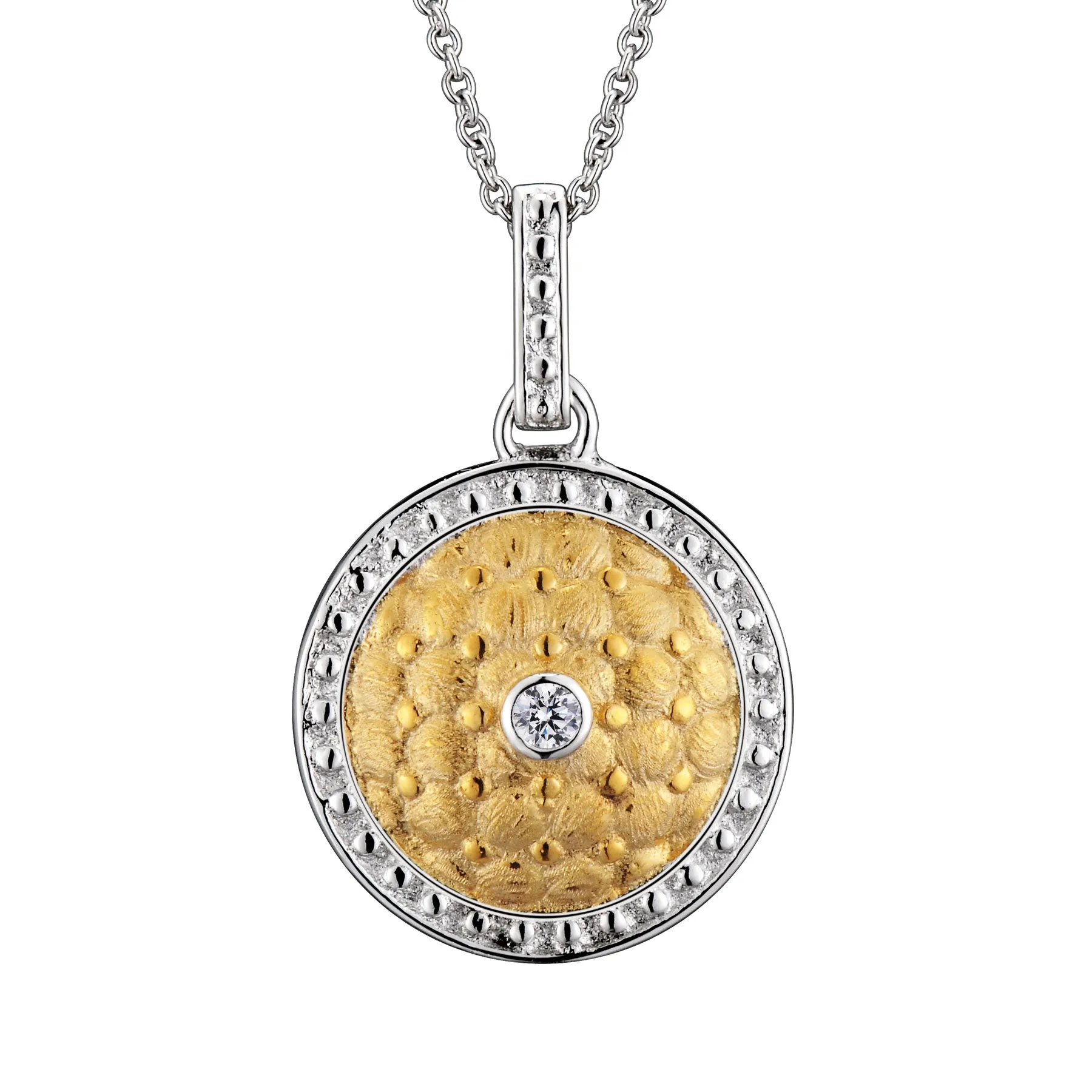 Corinne Zirconia Gold-Plated Round Pendant