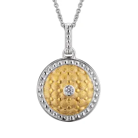 Corinne Zirconia Gold-Plated Round Pendant
