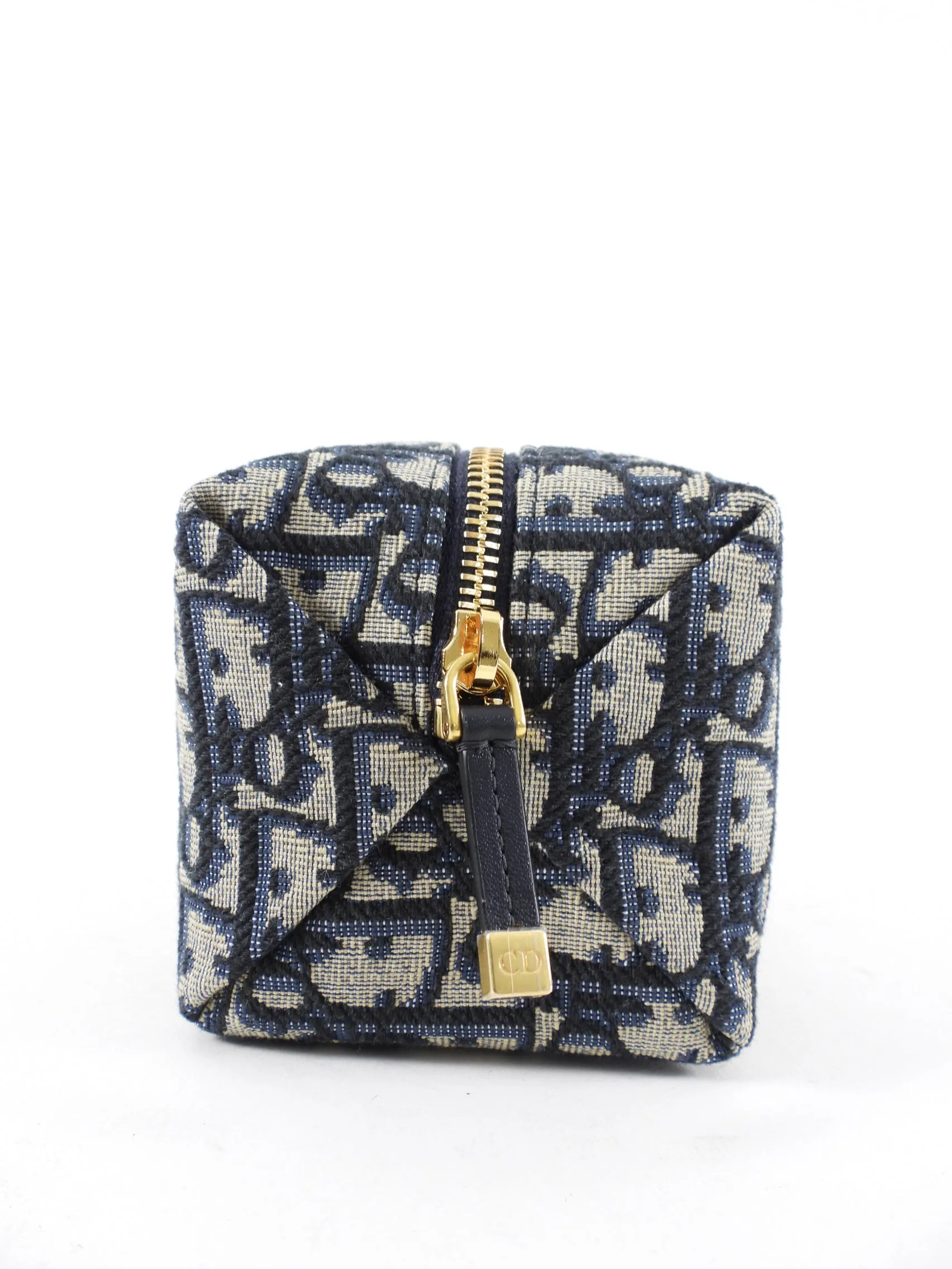 Dior Navy Monogram Oblique Jacquard Vanity Travel Pouch