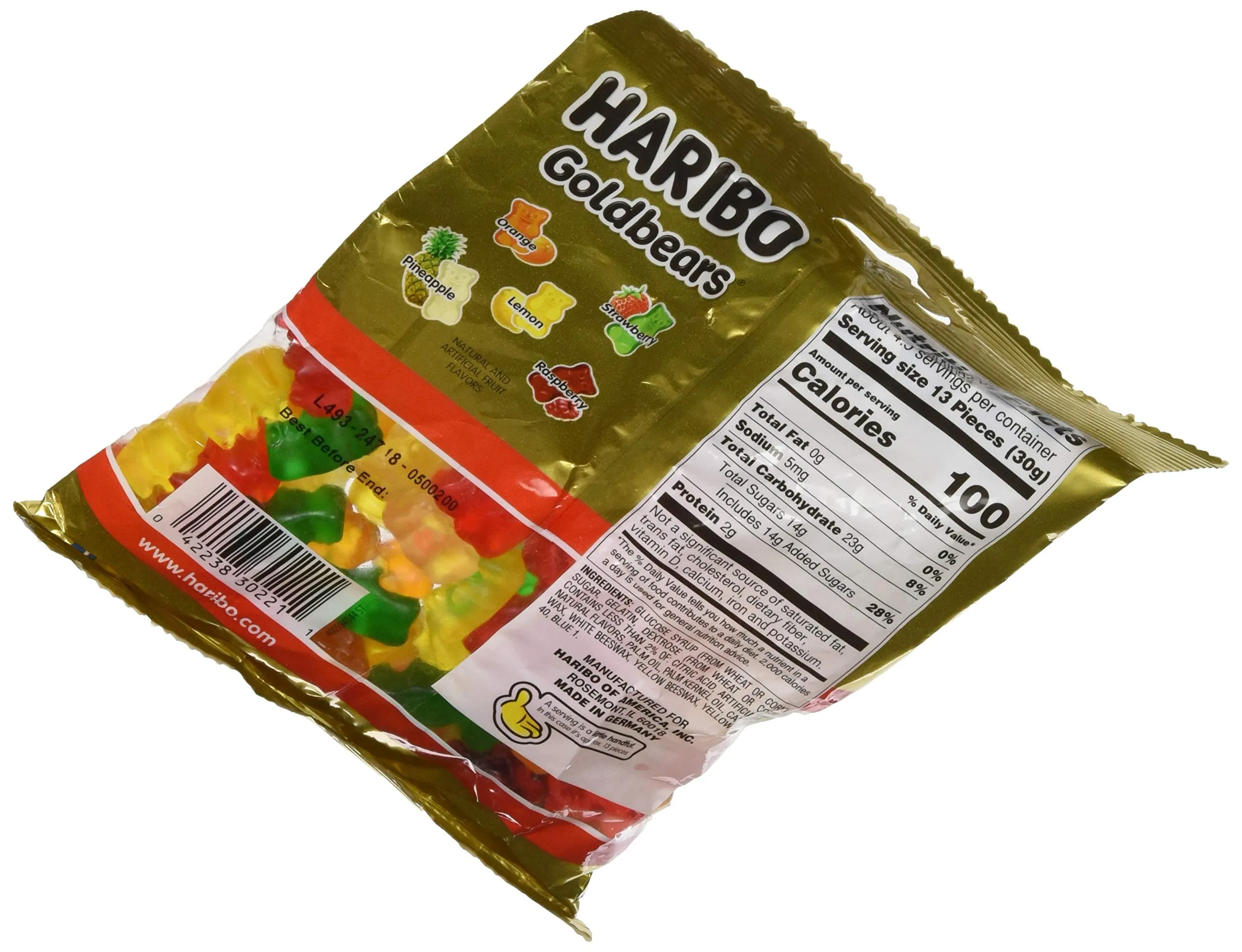 HARIBO Goldbears Share Size Bag, Golden & White, Assorted, 140 Grams (30221)