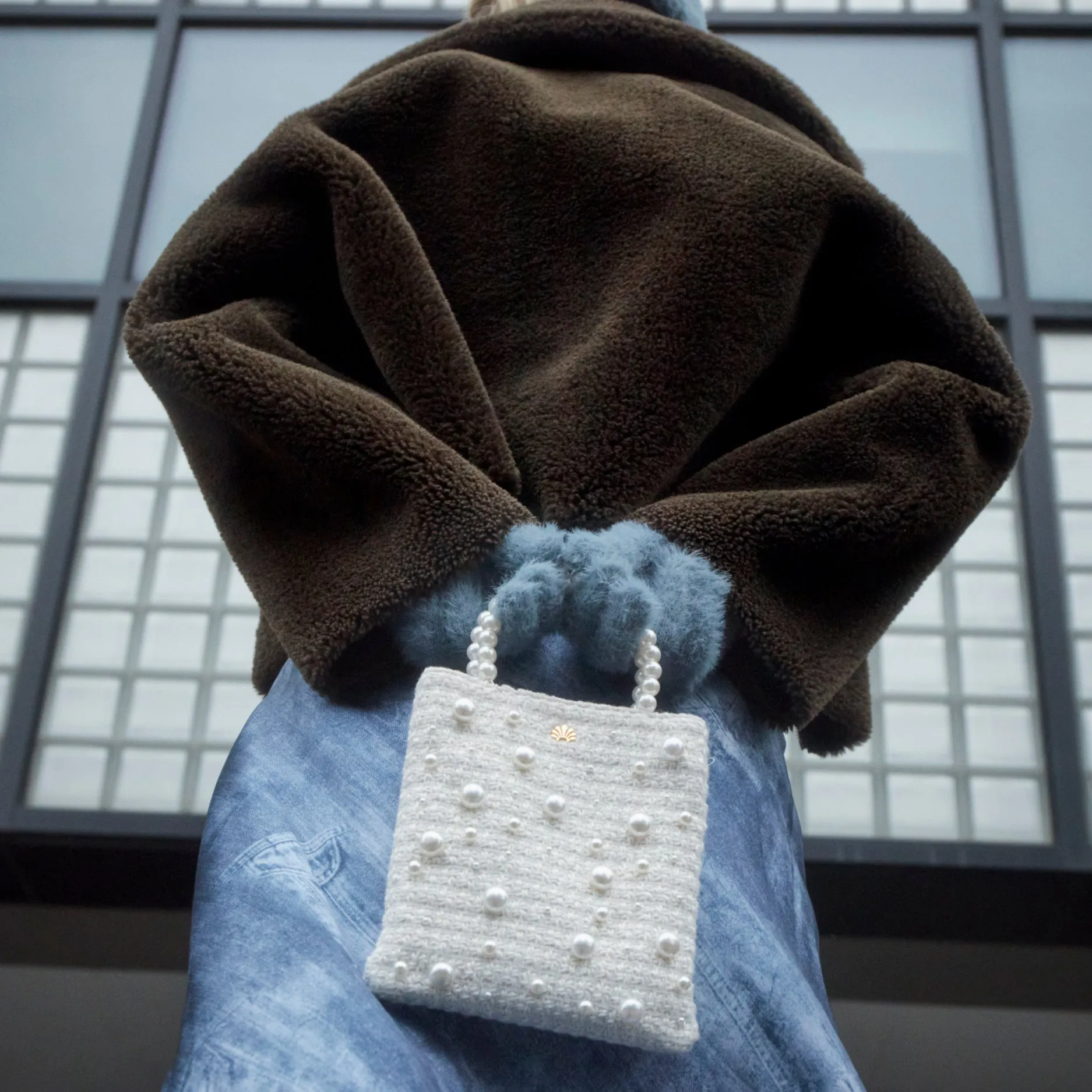 IVORY PALOMA PEARL TWEED CROSSBODY