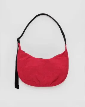 Medium Nylon Crescent Bag - Candy Apple