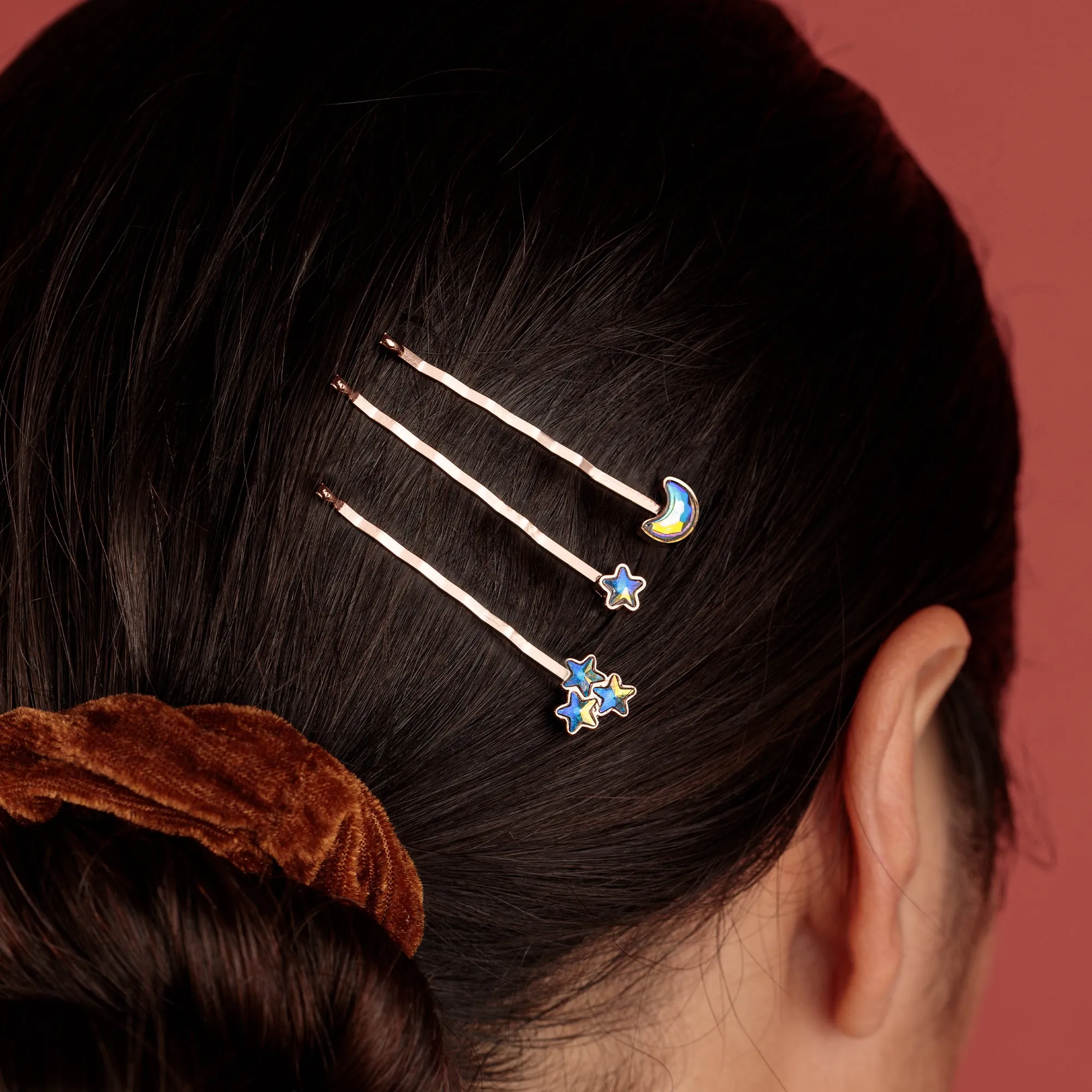 Moon   Star Hair Pins, Set of 3