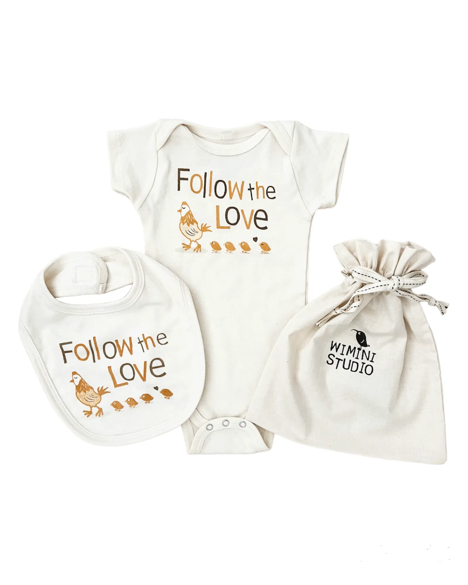 ONESIE & BIB SET - FOLLOW THE LOVE