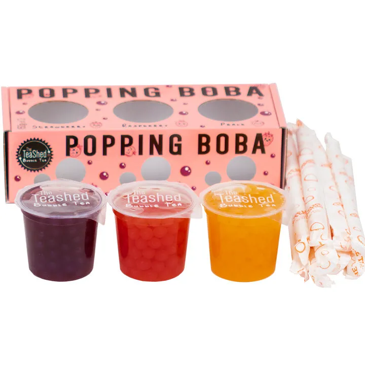 Popping Boba Set for Bubble Tea (Strawberry, Peach & Raspberry)