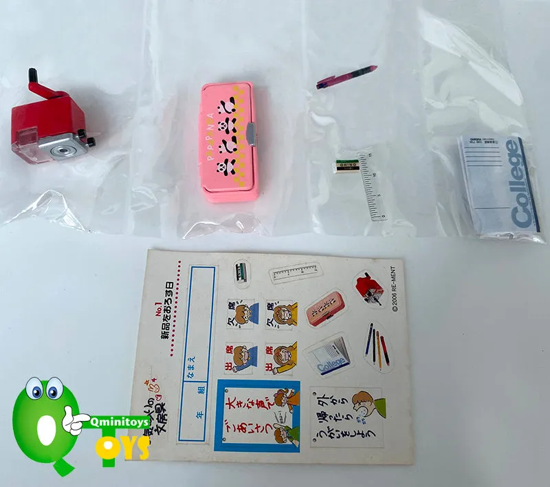 Rare 2006 Re-Ment Student Stationery Full Set of 10 pcs (Without boxes) <Free Shipping>