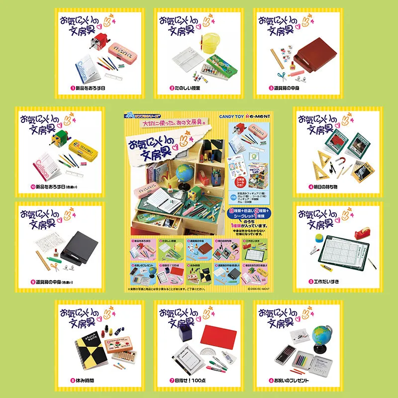 Rare 2006 Re-Ment Student Stationery Full Set of 10 pcs (Without boxes) <Free Shipping>