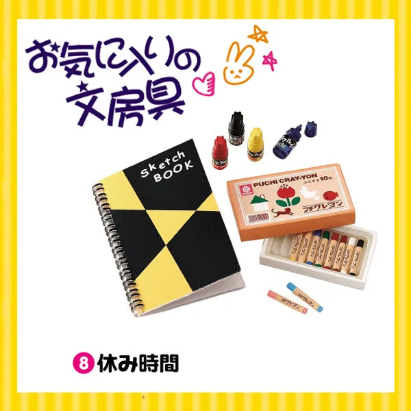 Rare 2006 Re-Ment Student Stationery Full Set of 10 pcs (Without boxes) <Free Shipping>