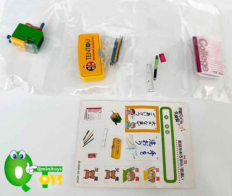 Rare 2006 Re-Ment Student Stationery Full Set of 10 pcs (Without boxes) <Free Shipping>