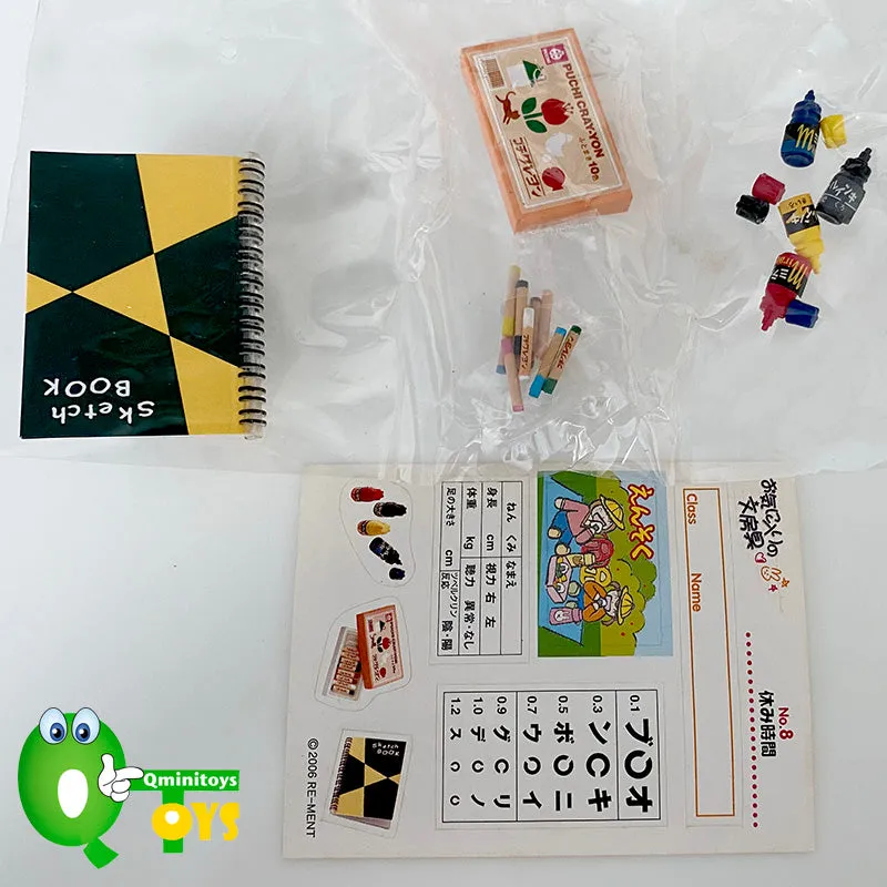 Rare 2006 Re-Ment Student Stationery Full Set of 10 pcs (Without boxes) <Free Shipping>