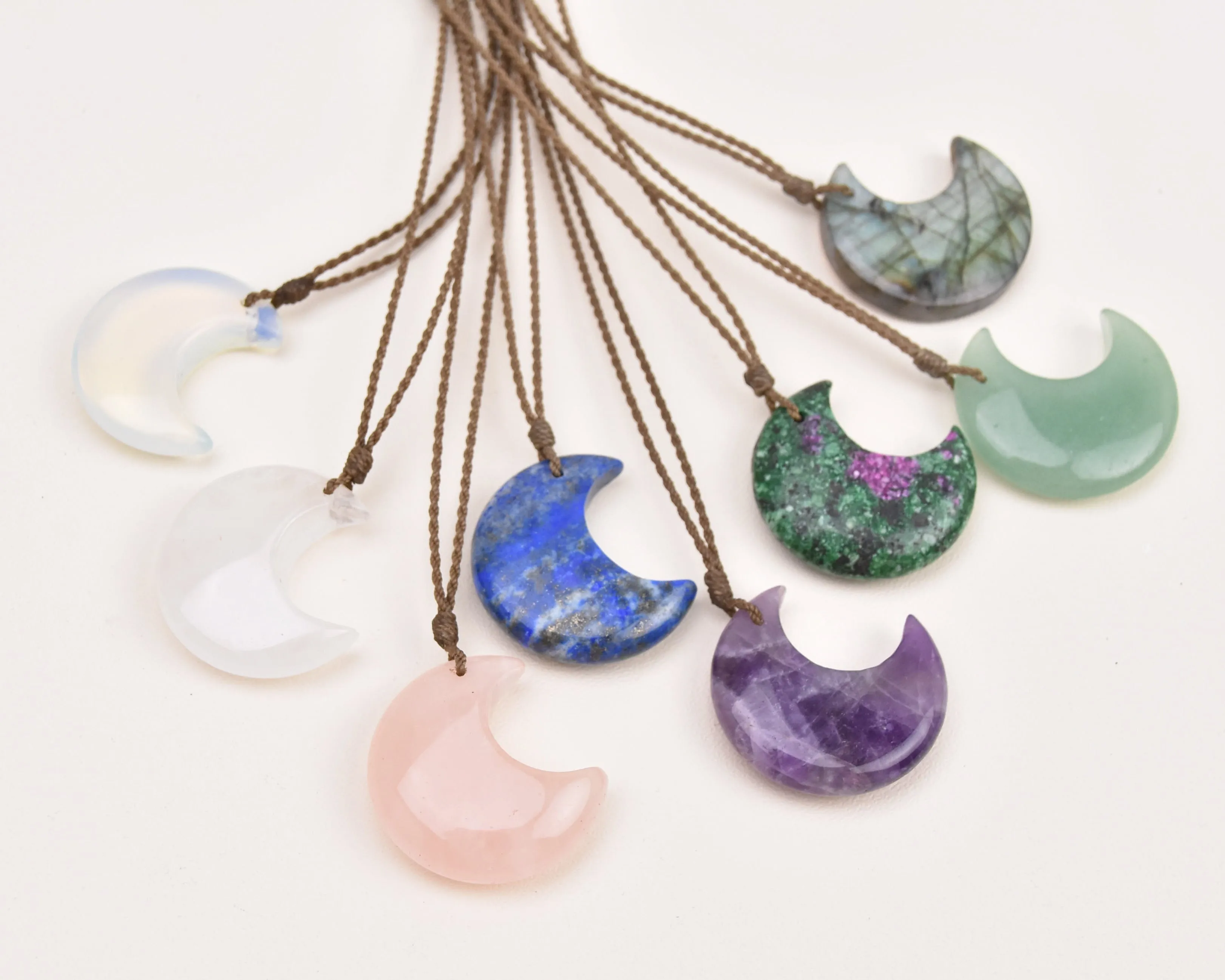 Stone Crescent Necklaces