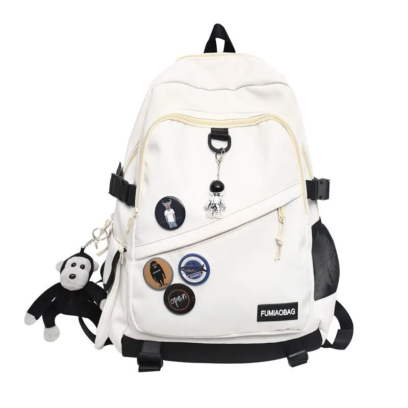 Wenkouban Cool Trendy Ladies Male Badge Bag Men Women Travel Net School Backpack Girl Boy Mesh Student Backpack Female College Bag Fashion