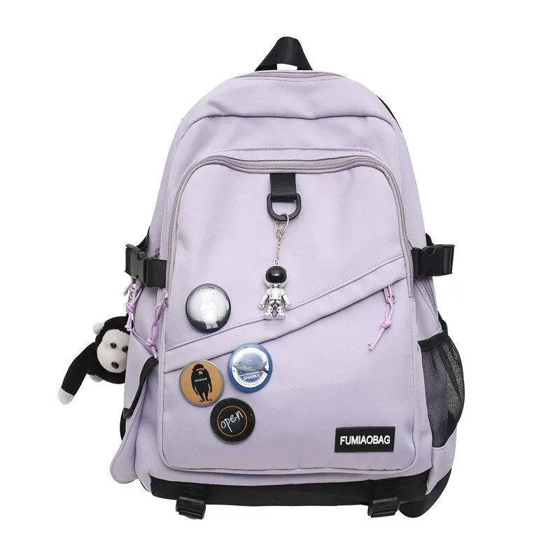 Wenkouban Cool Trendy Ladies Male Badge Bag Men Women Travel Net School Backpack Girl Boy Mesh Student Backpack Female College Bag Fashion