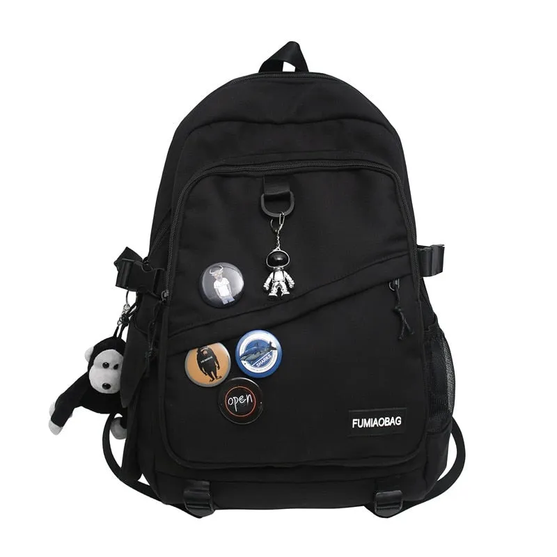 Wenkouban Cool Trendy Ladies Male Badge Bag Men Women Travel Net School Backpack Girl Boy Mesh Student Backpack Female College Bag Fashion
