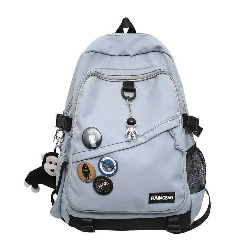 Wenkouban Cool Trendy Ladies Male Badge Bag Men Women Travel Net School Backpack Girl Boy Mesh Student Backpack Female College Bag Fashion