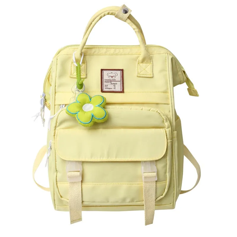 Wenkouban New Women Yellow Cute Trendy School Bag Girl Travel Book Backpack Fashion Lady Student Bag Female Laptop College Backpack Kawaii