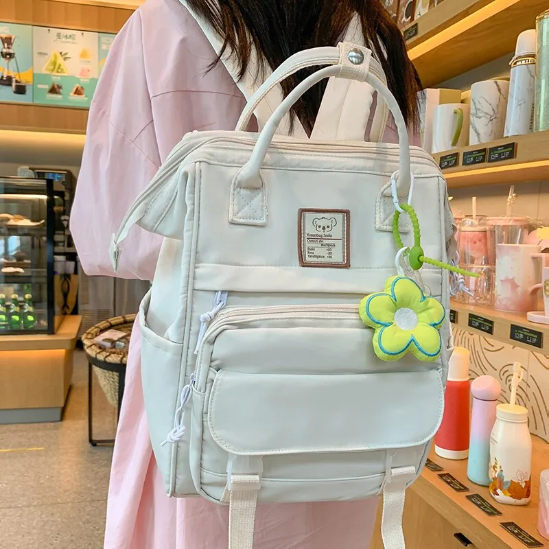 Wenkouban New Women Yellow Cute Trendy School Bag Girl Travel Book Backpack Fashion Lady Student Bag Female Laptop College Backpack Kawaii