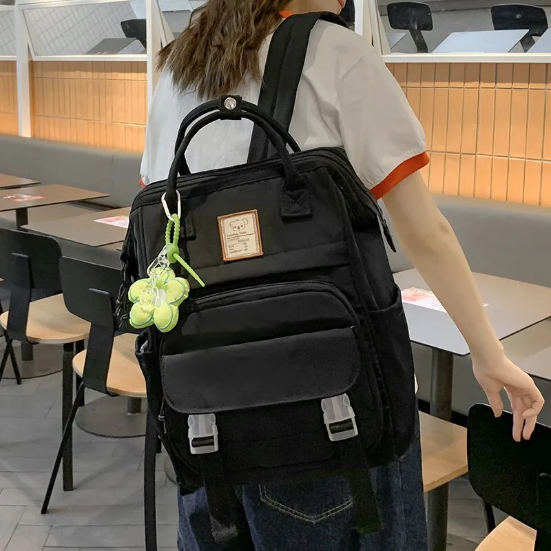 Wenkouban New Women Yellow Cute Trendy School Bag Girl Travel Book Backpack Fashion Lady Student Bag Female Laptop College Backpack Kawaii